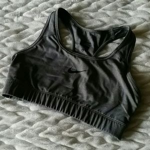 Grey Nike compression sports bra