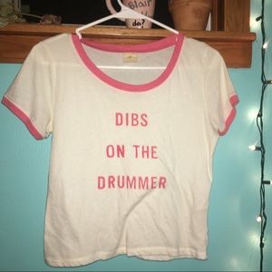 dibs on the drummer baseball tee
