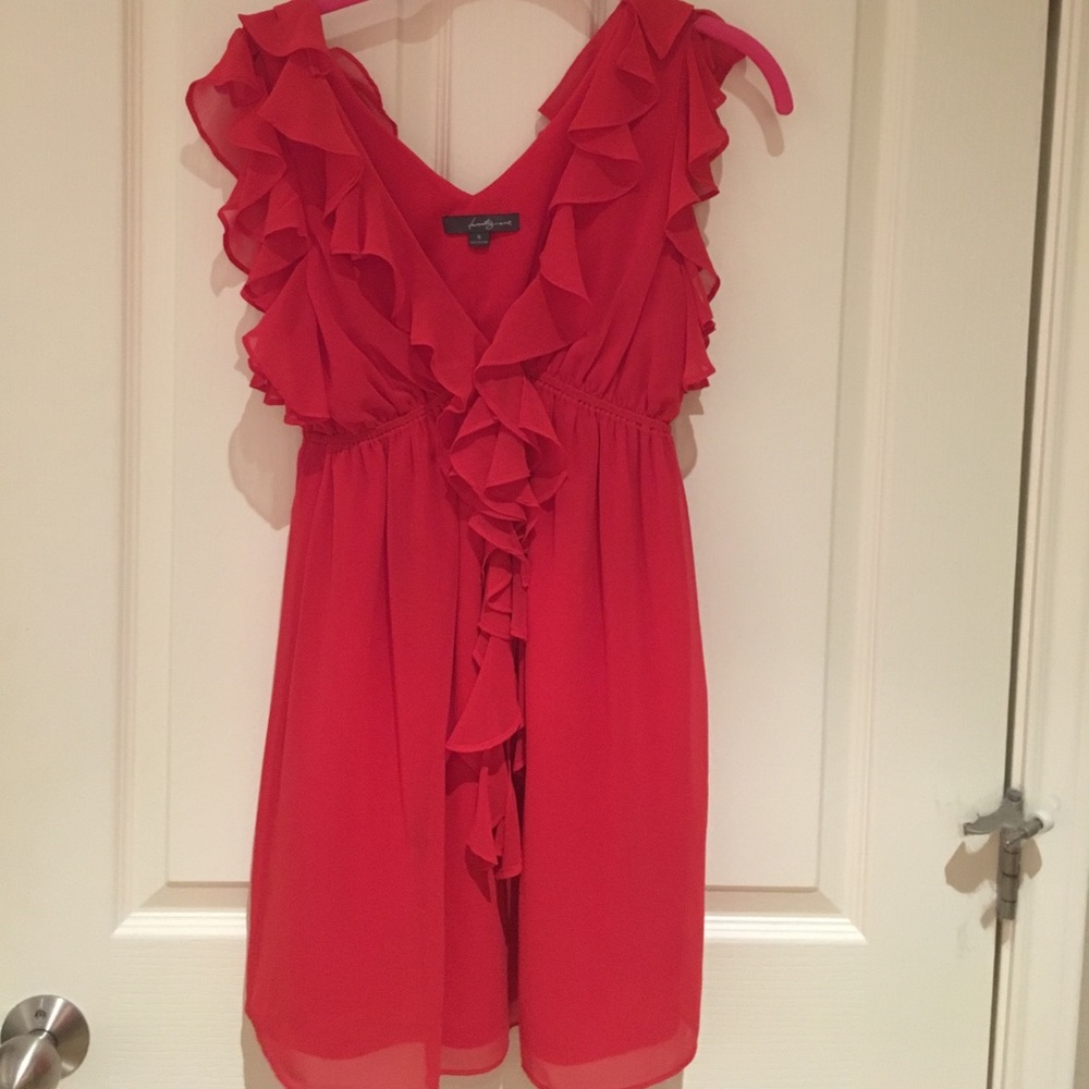 Red ruffle dress