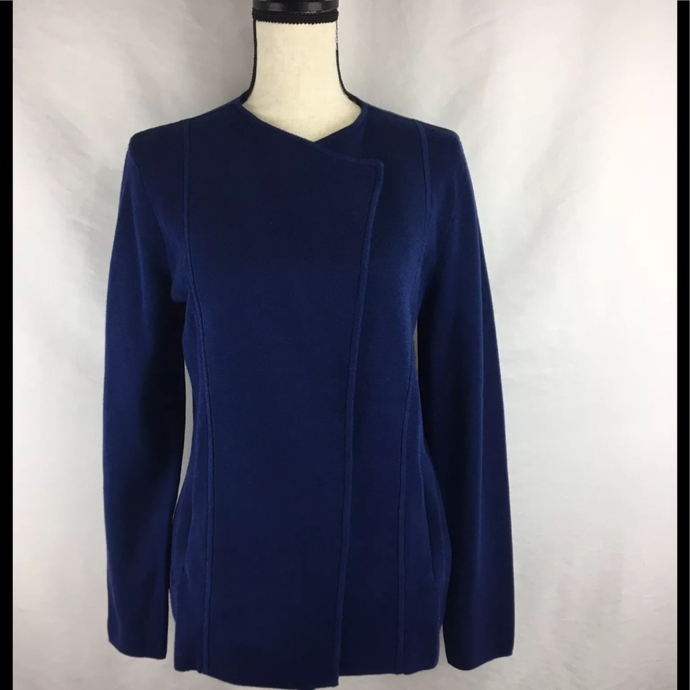 Talbots open front sweater blue size medium