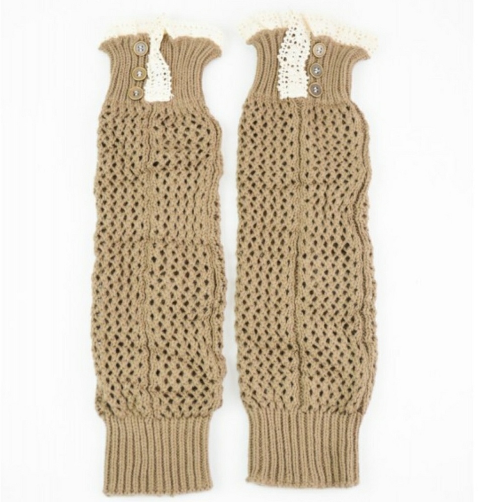 LAST ONE - Leg Warmers w/ Lace & Buttons - Picture 5 of 6
