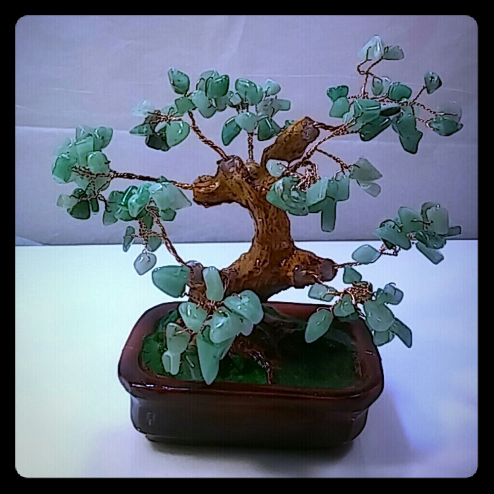 Green stone Bonsai item#0010