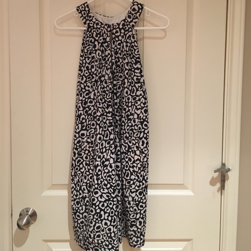 Black and white sequin dress