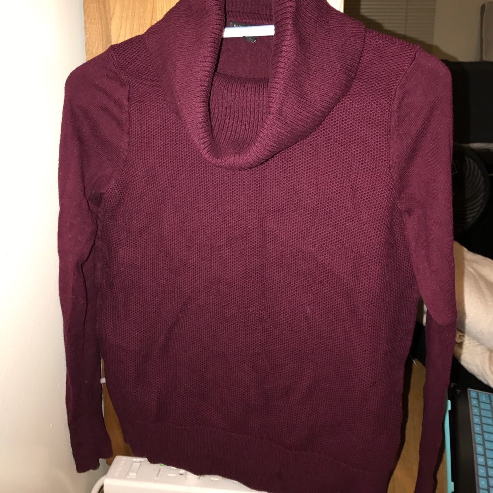 Scoop neck turtle sweater