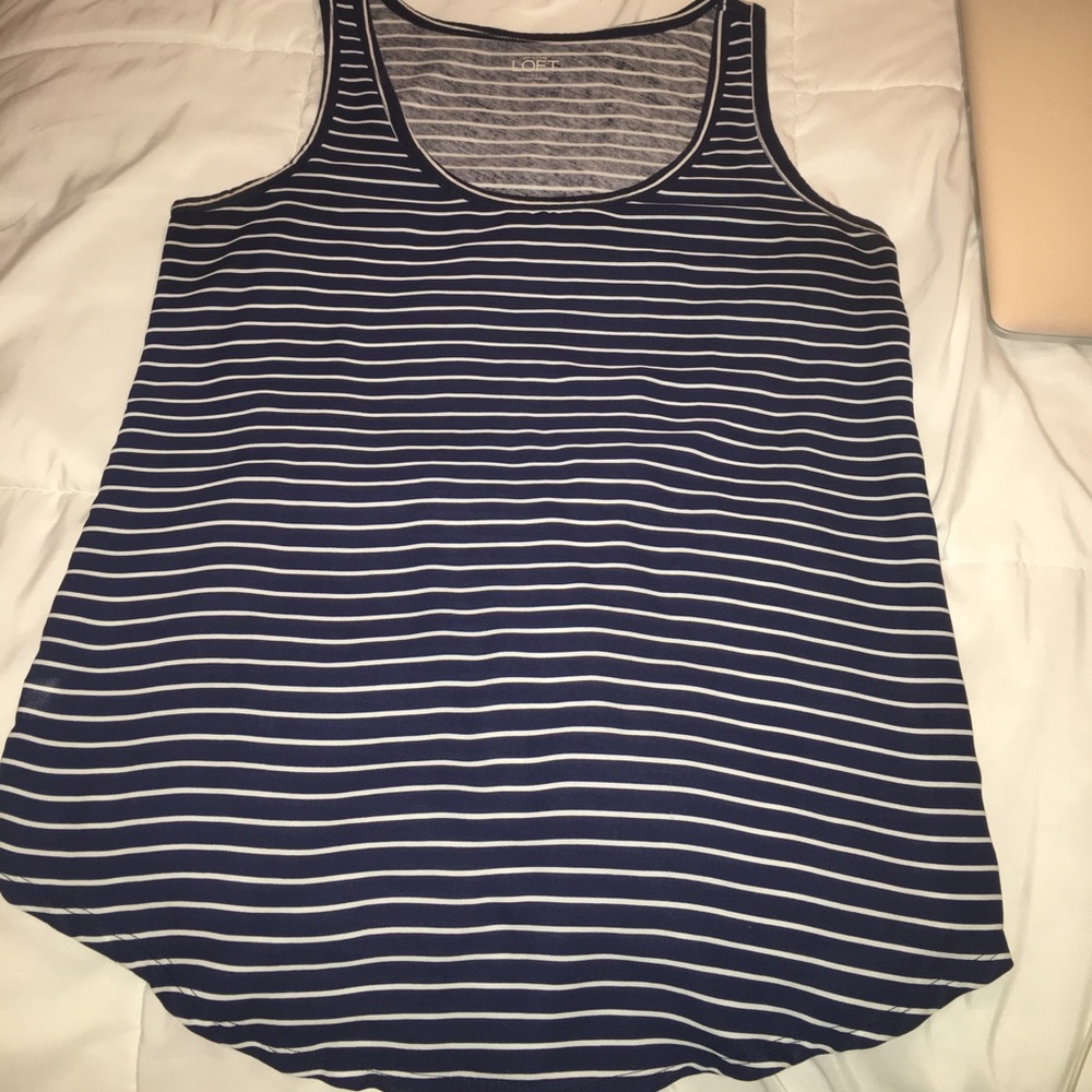 Women's navy striped tank top