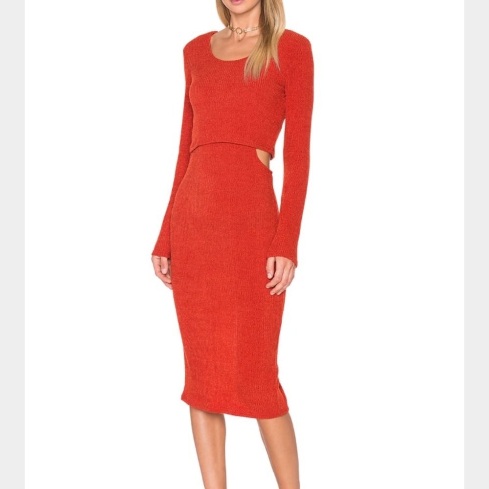 Minkpink knitted midi cutout dress 💕