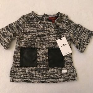 7 of All Man Kind Tweed Shirt w/ leather pockets