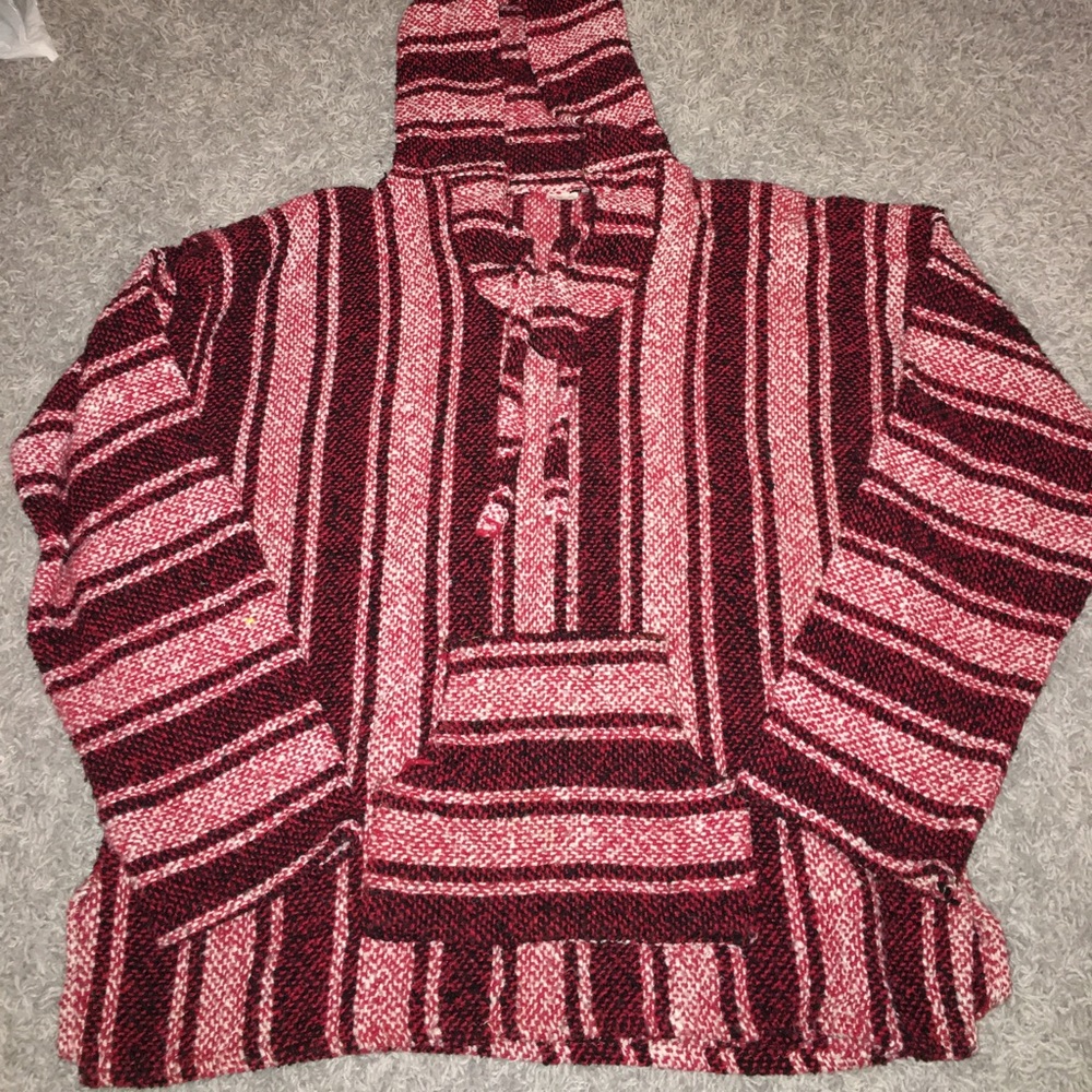 Thick Poncho with Hood and Pockets