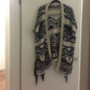 Tribal print wool sweater