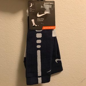 Nike Elite Crew Socks Navy Blue White