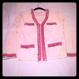 St. John Knit Fringed Jacket/ with Top