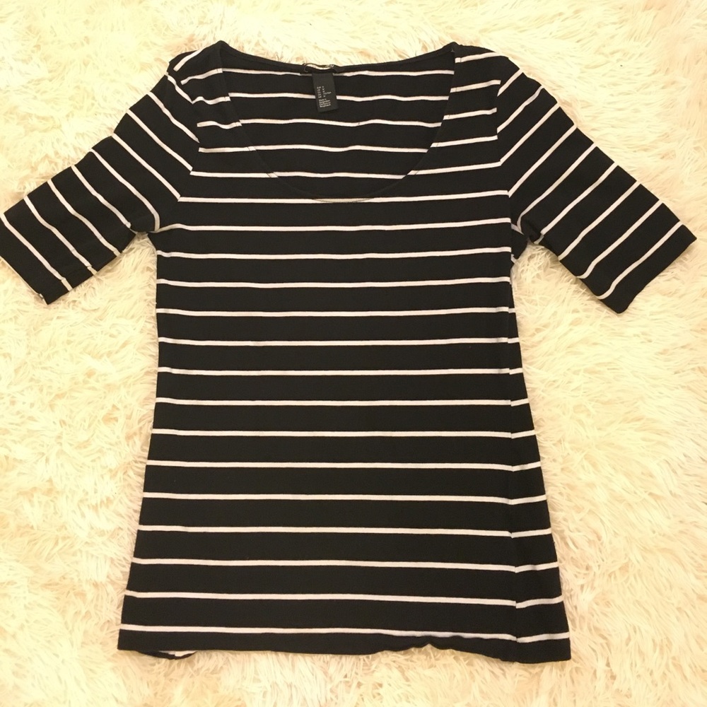 H&M Black and white striped top!