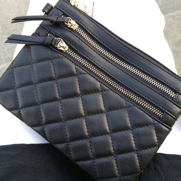 Black quilted clutch or crossbody bag - Picture 2 of 4