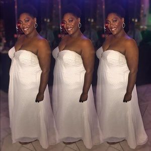 David's Bridal Dotted Chiffon Wedding Gown