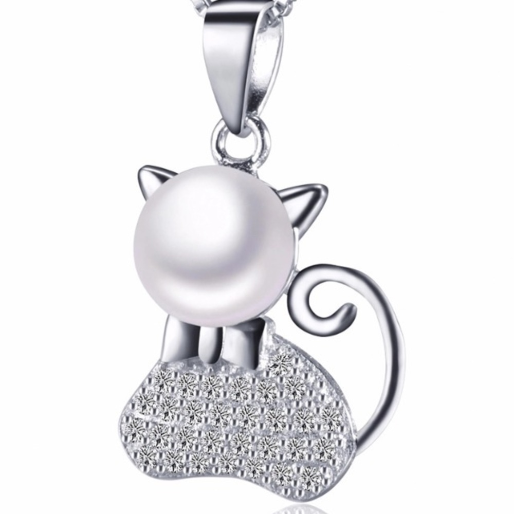 Sterling Silver Cat Pendant Necklace