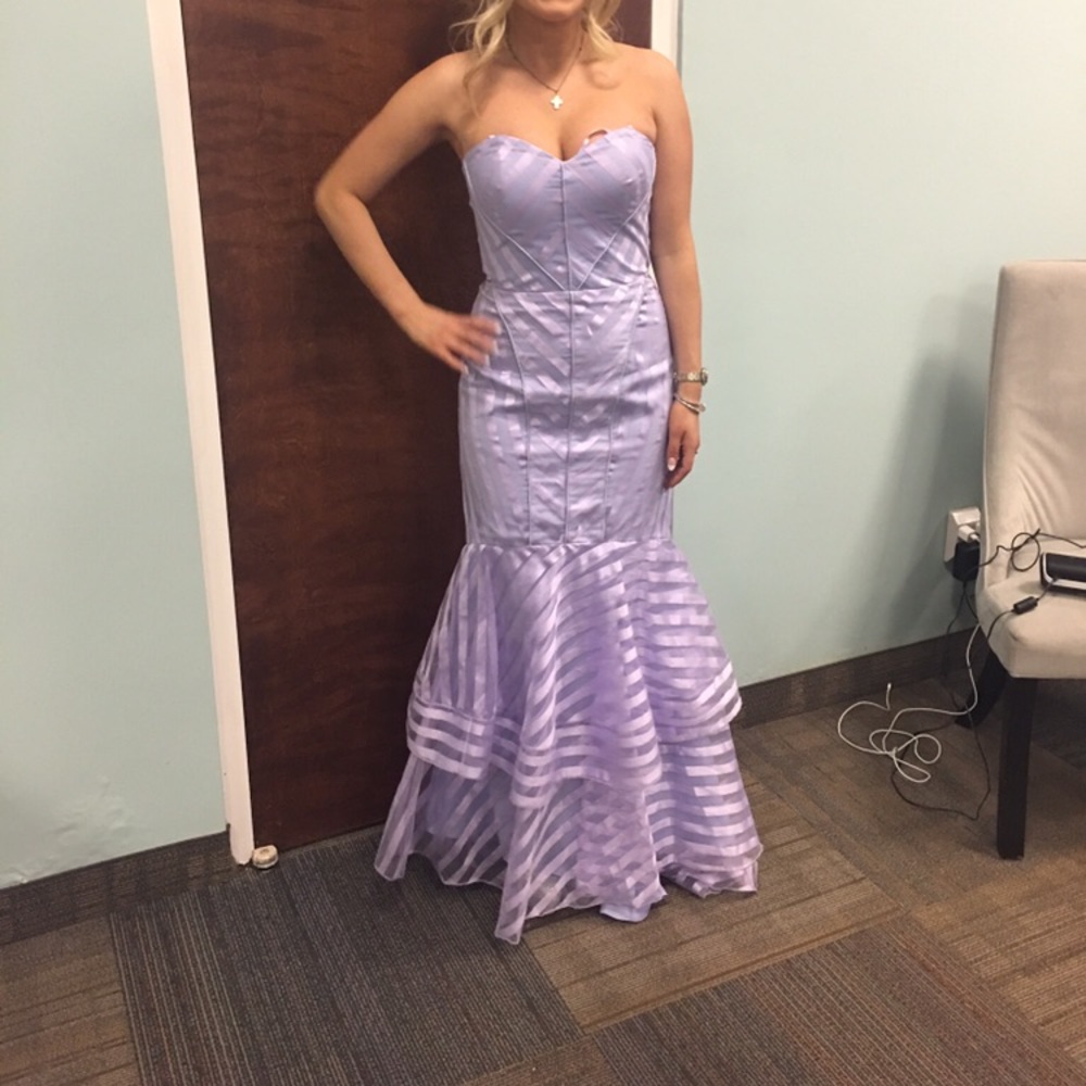 Purple Barino Australia strapless evening dress