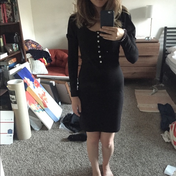 Long Sleeve Dress with Slight Puff Sleeves - Picture 5 of 7