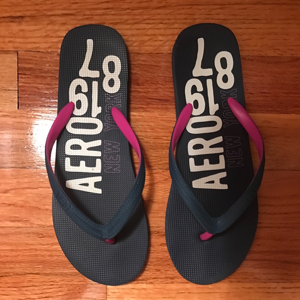 Navy Aeropostale Flip Flops
