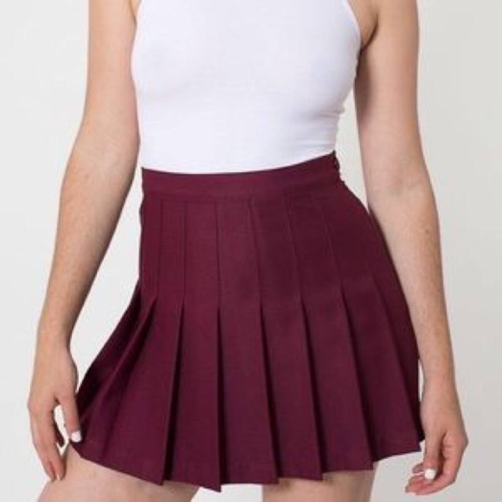 American apparel oxblood tennis skirt