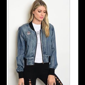 💥Final Sale💥 Blue Denim Bomber Jean Jacket NWT