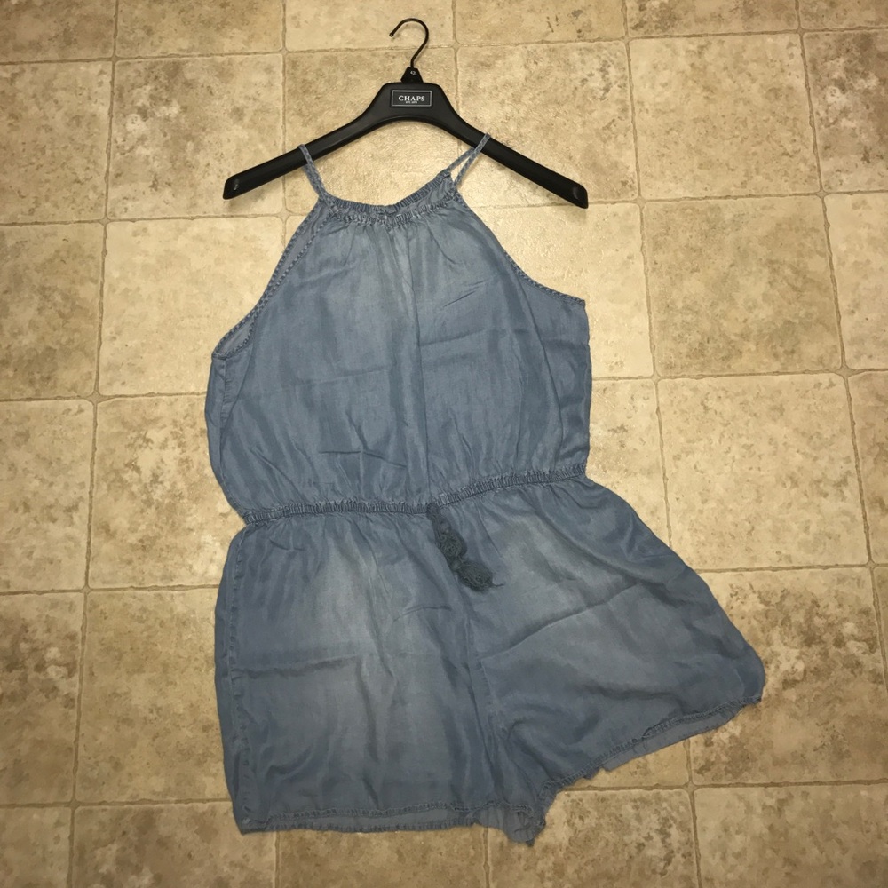 Denim chambray romper!!