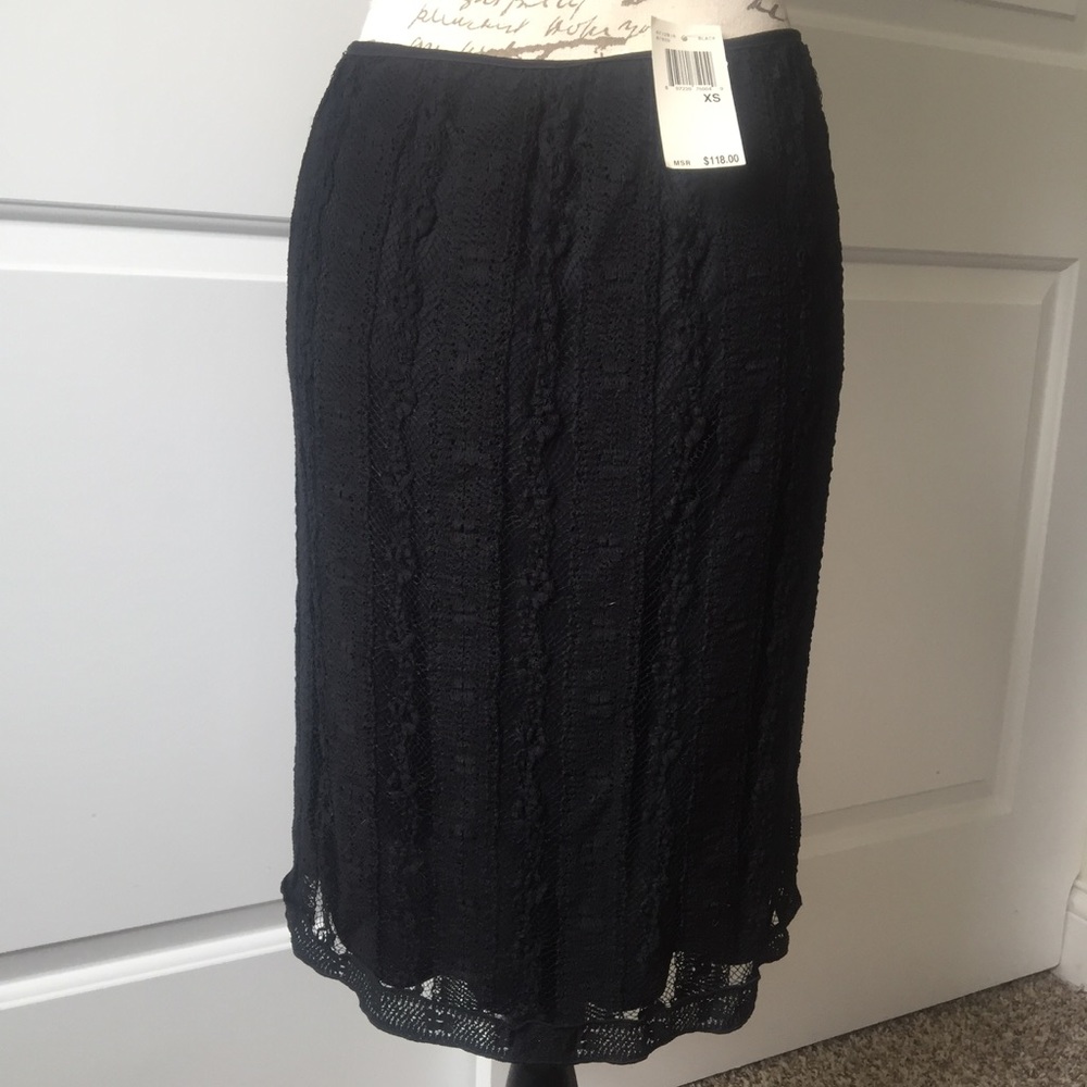 MAX STUDIO Black Lace Skirt Size XS New with Tags