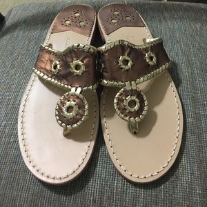 Brand New Jack Rogers Bronze Metallic Sandals