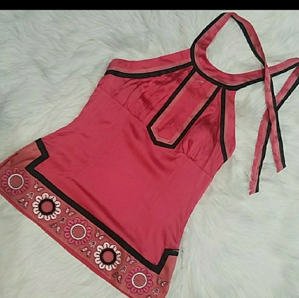 Bebe Silk Halter Top