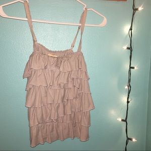 frilly gray tank top