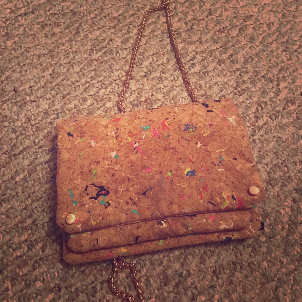 Cross body cork purse
