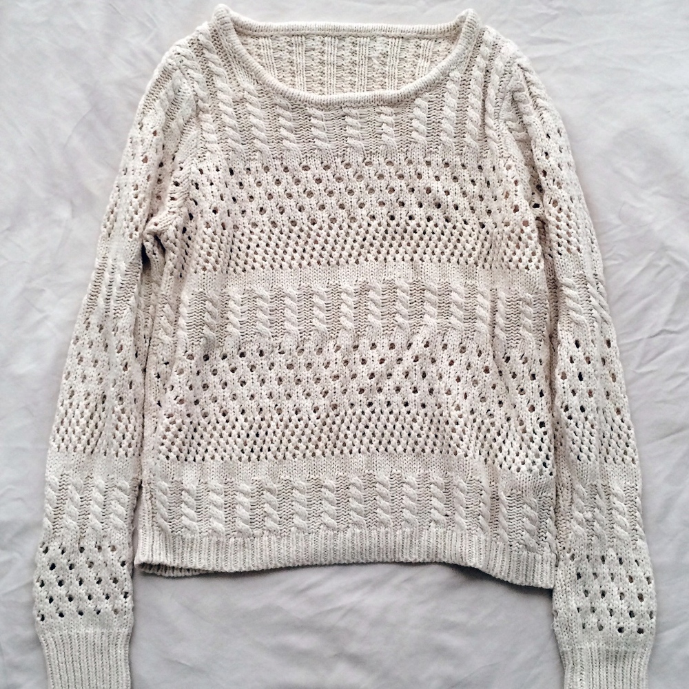 Forever 21 Ivory Knit Sweater XS