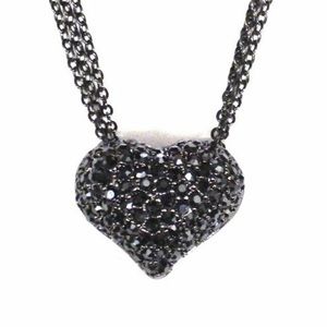 Beautiful Gun Metal Heart Necklace!