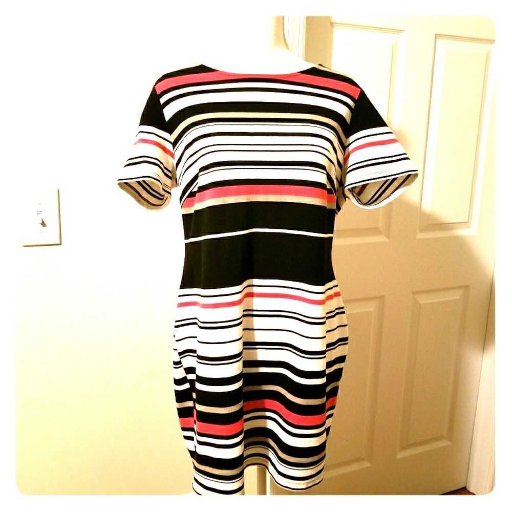 Women's Black Plus Size Ribbed Knit dress