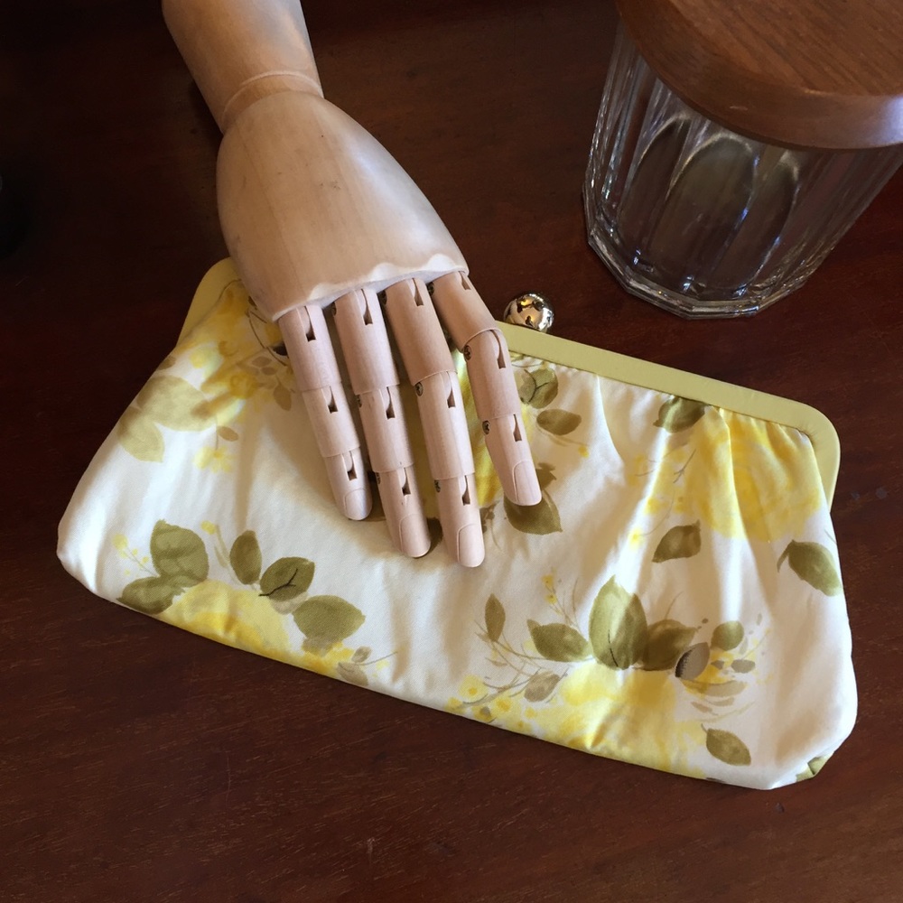 Banana Republic Yellow Rose Floral Clutch