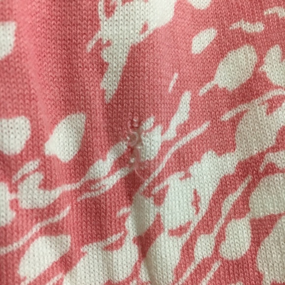 Talbots Coral and White Cardigan Petite Size SP - Picture 3 of 3