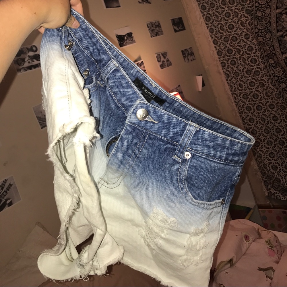 High waisted jean shorts