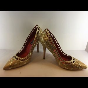 Charles Jourdan gold shoes!