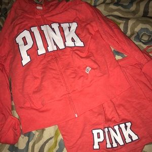 Pink jacket and matching shorts
