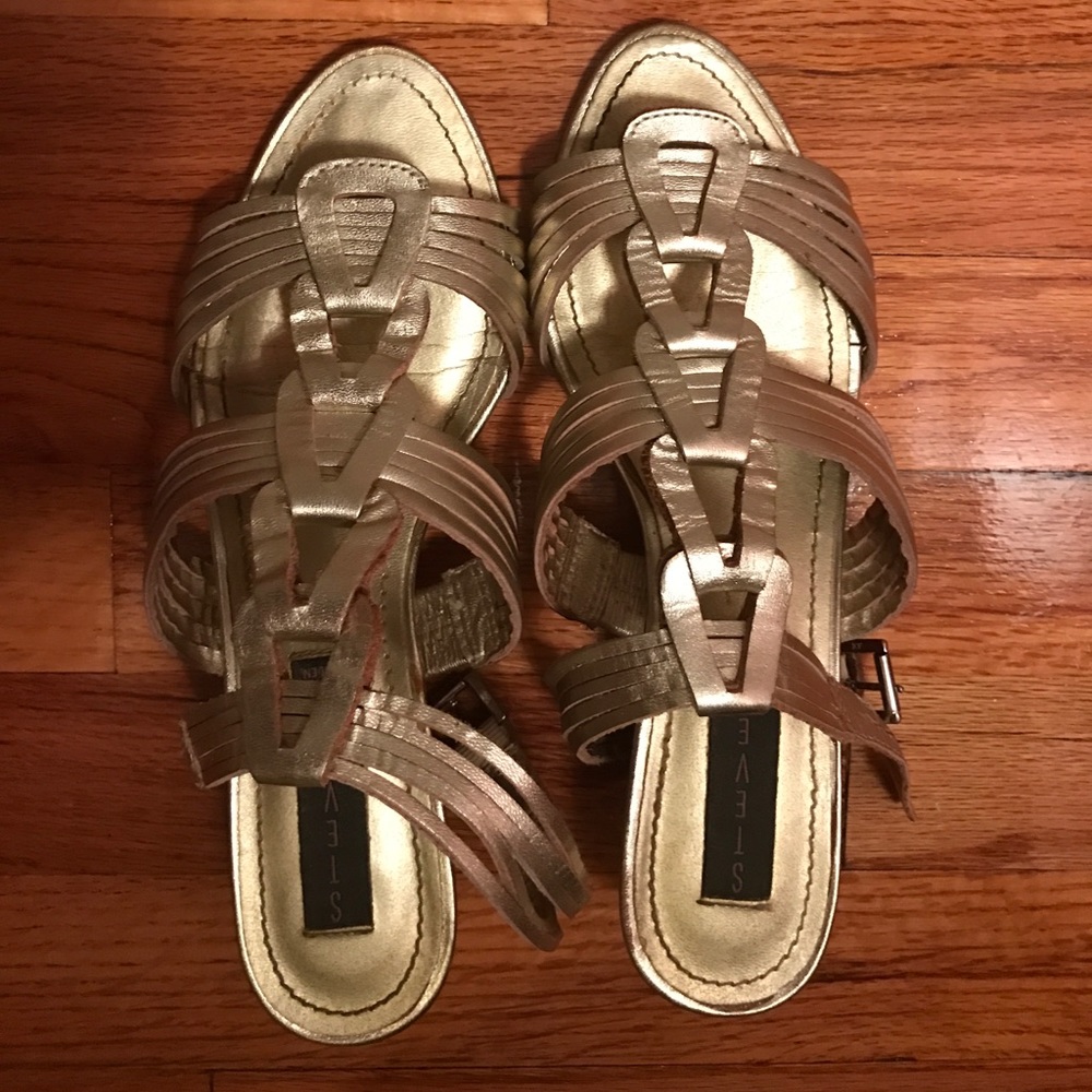 Gold Leather Sandals