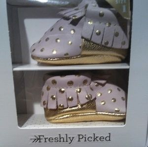 Brand new; never worn size 1 Moccasins