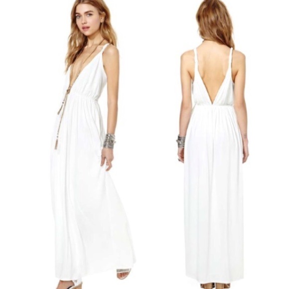 white grecian maxi dress