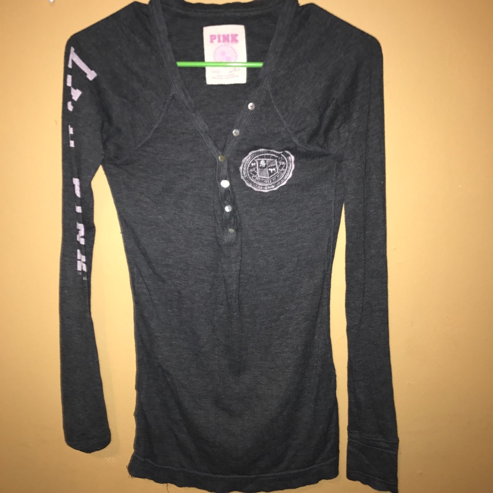 Pink long sleeve vine know button up shirt