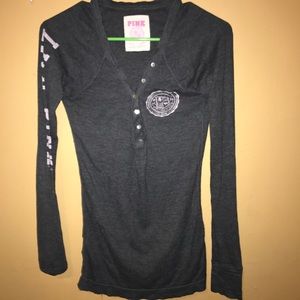 Pink long sleeve vine know button up shirt