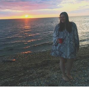 Free people boho long sleeved dress