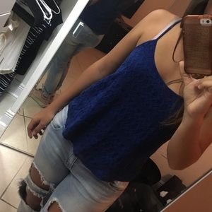 casual blue tank top