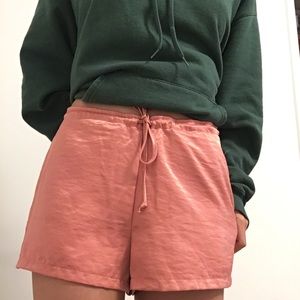 NWOT Satin pink shorts