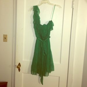 Kate Moss TS ruffle one shoulder green dress sUS 6