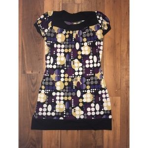 Retro Patterned Shift Dress