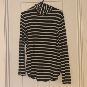 Black and white striped turtleneck