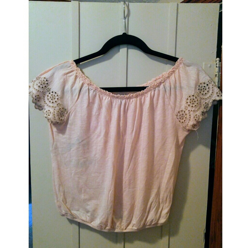 American Eagle Crop Eyelet Top